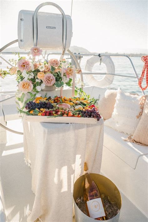 Styled Sailboat Picnic | Romantic Coastal Elopement Inspiration | Boat ...