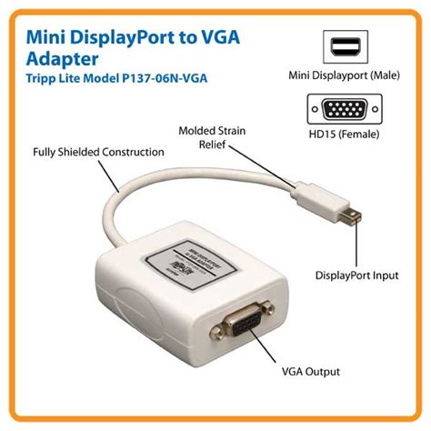 Tripp Lite Mini Displayport To Vga Adapter Video Converter