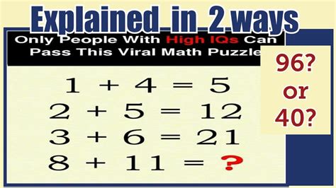 Viral Logical Reasoning Test 145 2512 3621 811 Iq Test Viral Math Puzzle Youtube