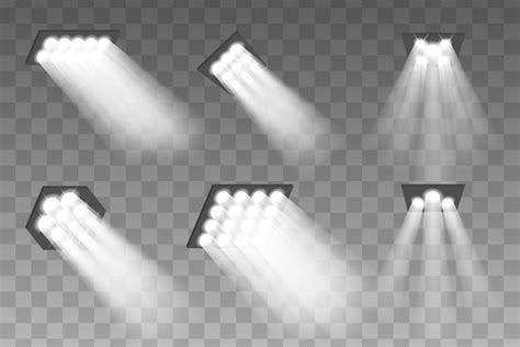 Premium Vector Stadium Spotlights Set