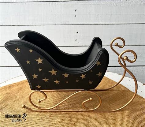 Thrifted Wood Metal Sleigh Decoration Makeover Sleigh Thrifting