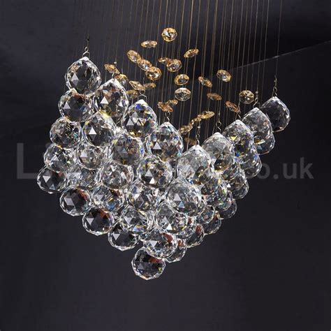 1 Light Modern Led K9 Crystal Ceiling Pendant Light Indoor Chandeliers