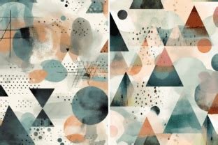 Watercolor Geometry Seamless Patterns Graphic By Jgadberry Creative