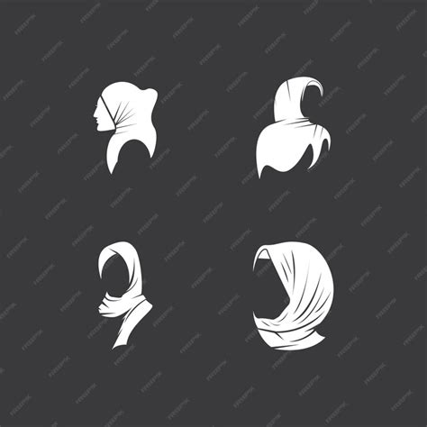 Premium Vector Hijab Woman Silhouette Icon And Symbol