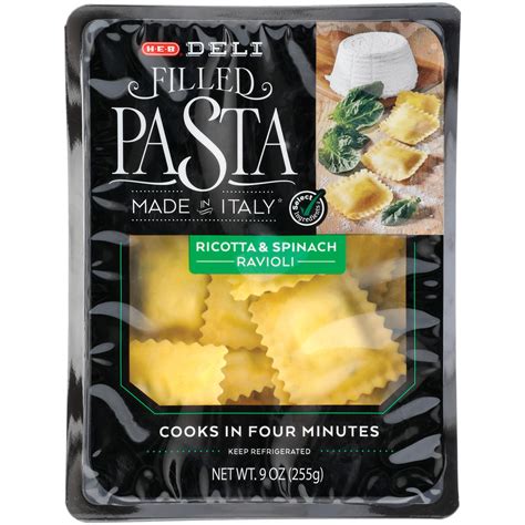 H E B Deli Filled Ravioli Pasta Ricotta Spinach Shop Entrees