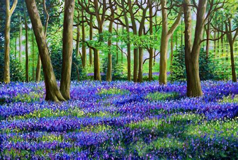 Bluebell Woods Print 5 X 7 Forest Landscape Painting Etsy