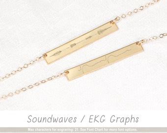 Soundwave Necklace Custom Engraved Soundwave Soundwave Jewelry Voice