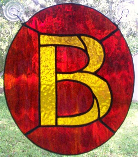 Letter B Initial Stained Glass Suncatcher Stained Glass Custom