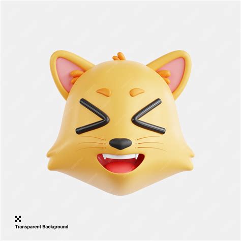 Premium PSD | 3d illustration of amused laughing cat emoji