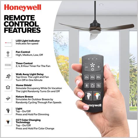 Honeywell Lynton Inch High Performance Ceiling Fan Brown Black