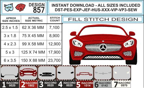 Mercedes Benz Logo Embroidery Design ⋆ Blu Cat Red Dog