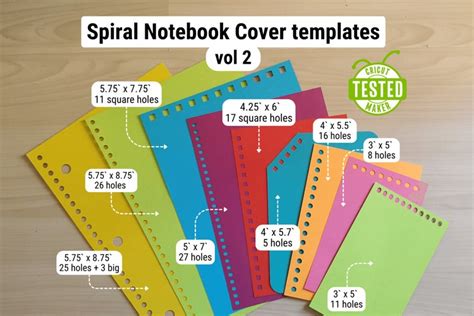 Spiral Notebook Cover Templates And Cut Files SVG