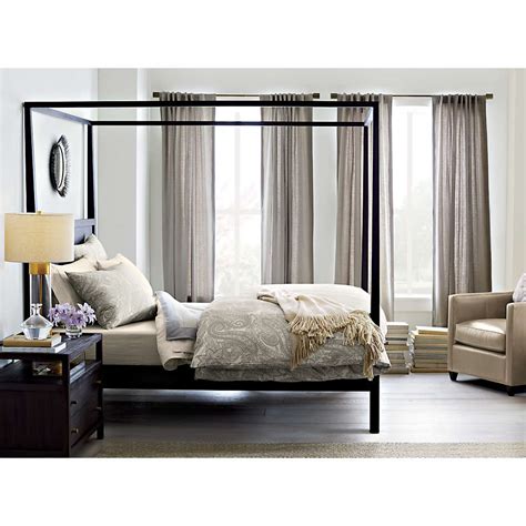 Keane Espresso Wood Queen Canopy Bed Reviews Crate And Barrel