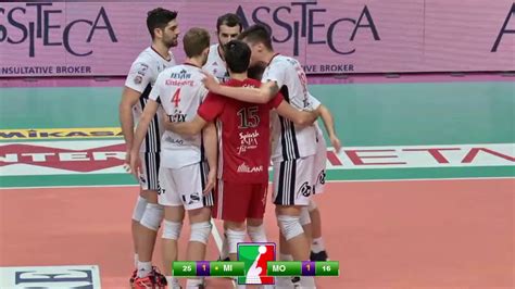 Pallavolo Superlega Milano Modena Highlights Youtube