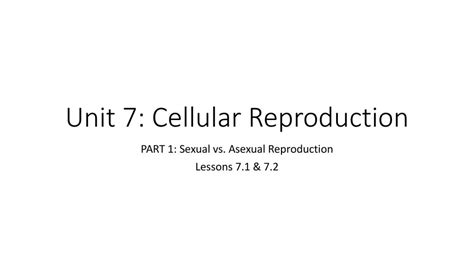 Unit 7 Cellular Reproduction Ppt Download