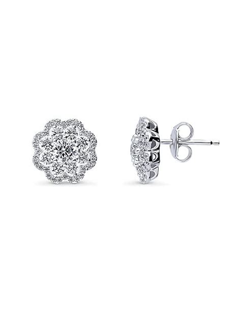 Buy Berricle Sterling Silver Flower Cubic Zirconia Cz Halo Anniversary