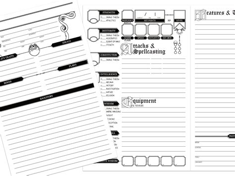 Dandd 5e Character Booklet Melee Spell Caster Printable Etsy Dnd