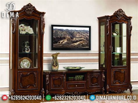 Beautiful Set Bufet TV Jati Mewah Luxury Carving ST 1399