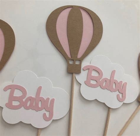 Baby Shower Cake Topper Hot Air Balloon Cupcake Toppers Hot Air
