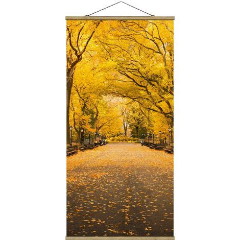 Stoffbild Mit Posterleisten Herbst Im Central Park Hochformat