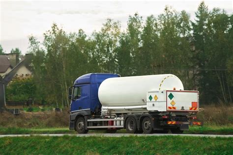 Premium Photo Dangerous Goods Transportation By Semi Truck With