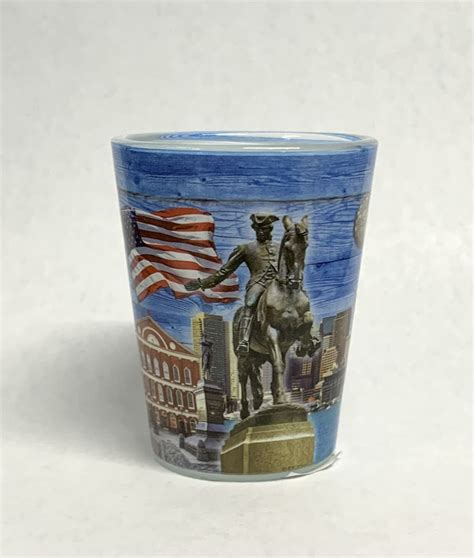 Boston Barnwood Collage Shot Glass Boston Tea Party Museum T Shop