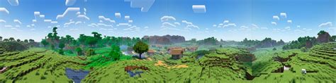 Minecraft Village And Pillage Main Menu Panorama 4096x With Shaders 1