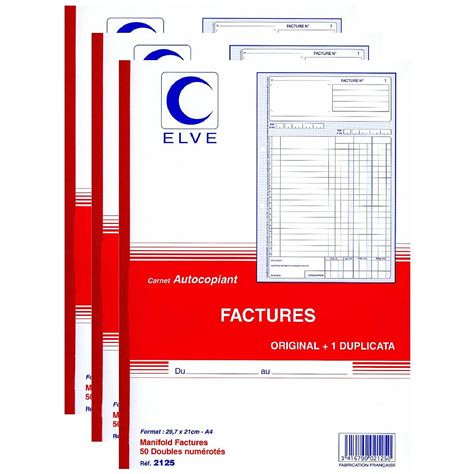 Elve Manifold Factures X Mm Feuillets Dupli X Registre