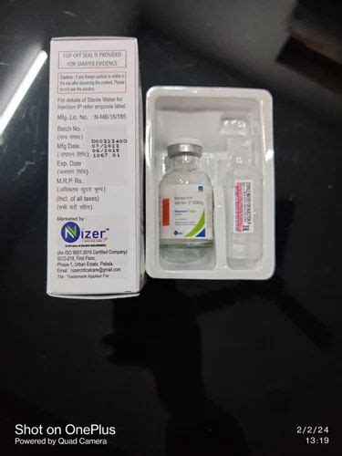 Meropenem Injection Ip 10 Ml Strength 1 Gm At Rs 220 Box In Varanasi