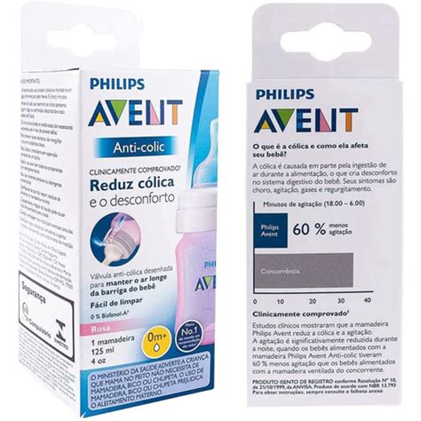 Mamadeira Philips Avent Anti Colica 125ml Bico 2 Rosa SCD809 24