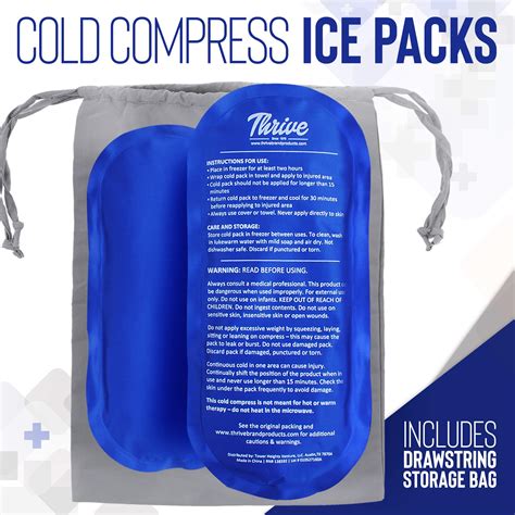 Thrive Cold Compress Ice Packs 2 Count Reusable Ice Pack For Injury