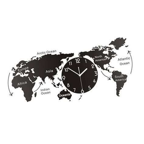 horloge mappemonde géante noire Mon Horloge Murale