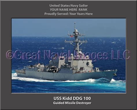 USS Kidd DDG 100 : Personalized Navy Ship Photo ⋆ Personalized US Navy ...