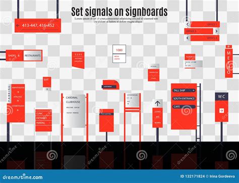 Signboards For Business Stock Vector Illustration Of Factory 132171824