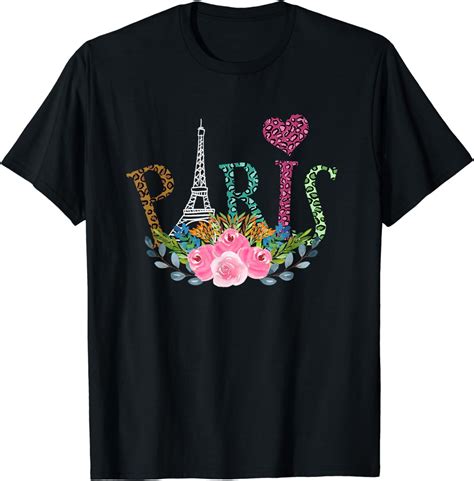 Ma Ch Rie Paris I Love Paris Eiffel Tower France Floral Cotton T Shirt