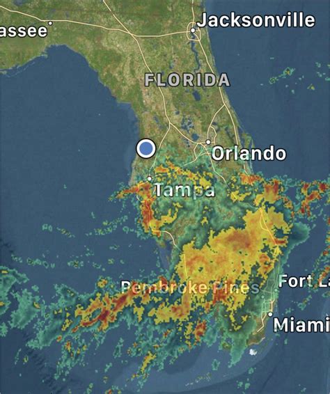 Our Current Local Radar View Of Tropical Storm Emily Her Center Of