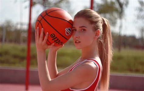 Wallpaper Girl Sky Long Hair Basketball Ponytail Model Blonde Ball For Mobile And Desktop