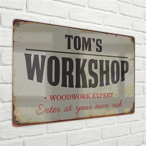 Personalised Workshop Sign Shed Sign Woodwork Etsy