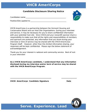 Candidate Disclosure Sharing Notice Doc Template PdfFiller