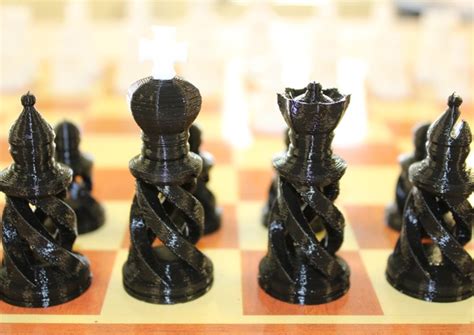 D Printed Spiral Chess Set Makexyz