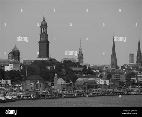 Hamburg and the river elbe Stock Photo - Alamy