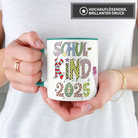 Tasse Zur Einschulung Mit Spruch Schulkind M Dchen T Rkis