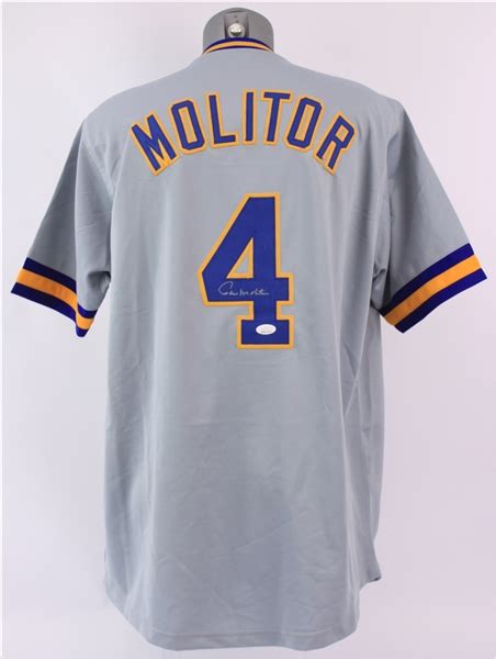 Lot Detail Paul Molitor Milwaukee Brewers Signed Jersey Jsa