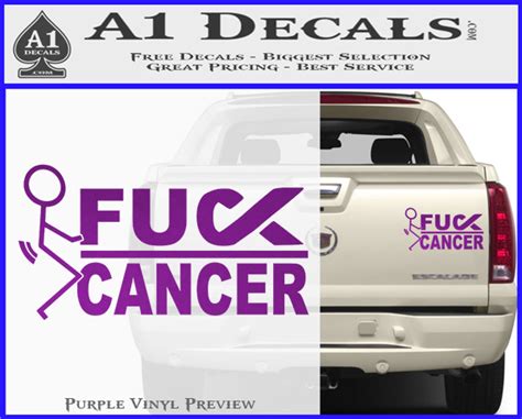 Fuck Cancer Ribbon Decal Sticker Stick Figure A1 Decals