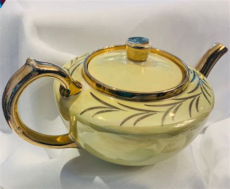 Vintage Sudlows Of Burslem Yellow Lustreware Teapot Etsy