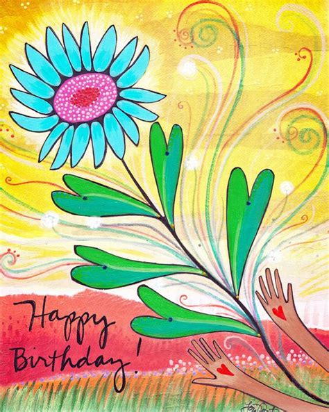 Greeting Card Happy Birthday Etsy Happy Birthday Hippie Happy Birthday Greetings Happy