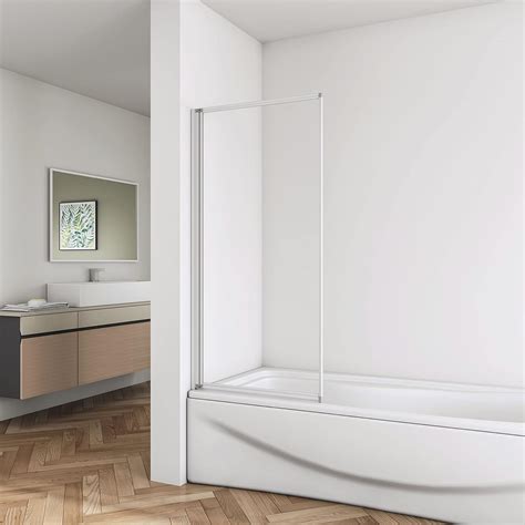 Biubiubath 1 Fold Folding Pivot Shower Bath Screen Glass Door Panel Bathroom 700x 1400mm