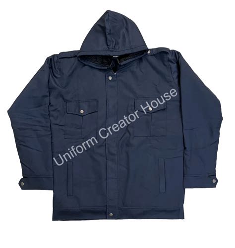 Economical Navy Blue Security Jacket With Cap And Label At ₹ 650piece