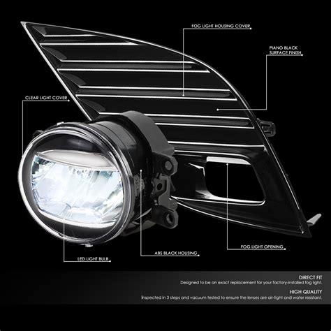 2018 2020 Toyota Camry SE XSE Pair LED Bumper Fog Light Lamp W Bezel