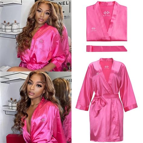 Unice Exclusive Pink Silk Robe Intimate Lingerie Nightgown Sexy Nightwear Unice